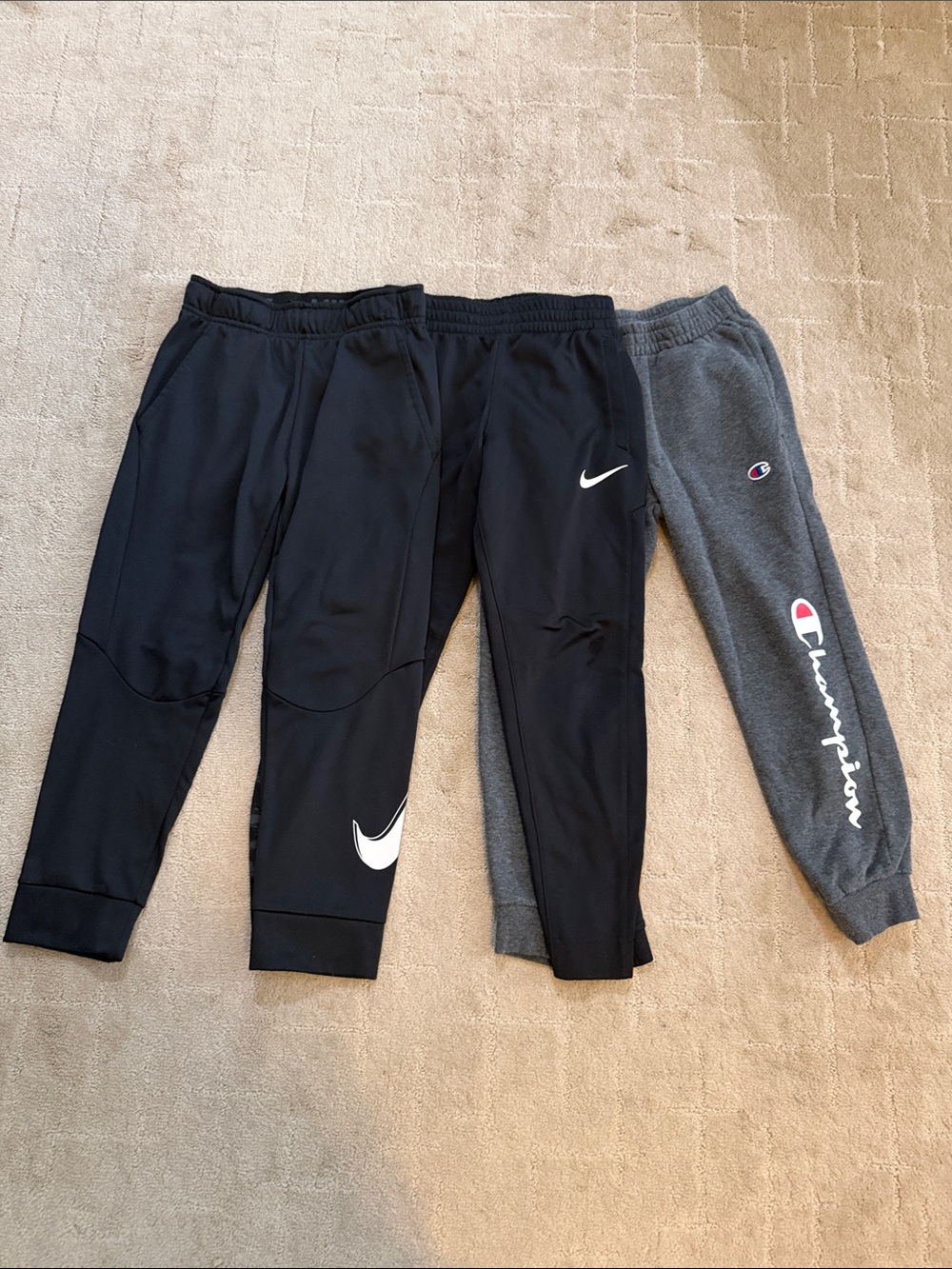 Nike Black Kids joggers & Champion joggers size small
